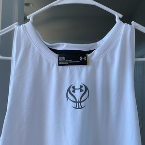 Under armour white tank top size large